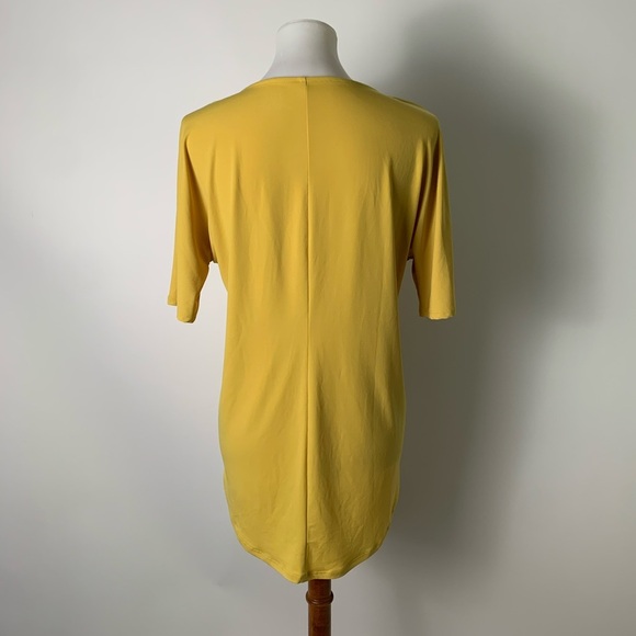 GRACE Zip Front Stretch Jersey Top Mustard - Picture 7 of 7